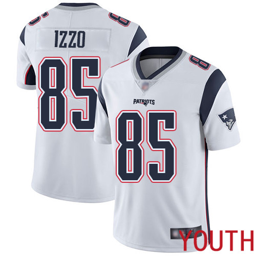 New England Patriots Football #85 Vapor Untouchable Limited White Youth Ryan Izzo Road NFL Jersey